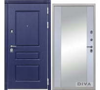 Дверь DIVA 45 зеркало, 2050x860 мм, правая, Роял синий - Д15 Силк маус УТ-00075194