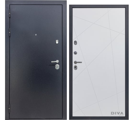 Дверь DIVA 45 2050x860 мм, левая, Роял синий - Д13 Белый Софт УТ-0007273
