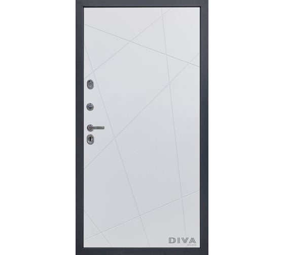 Дверь DIVA 45 2050x860 мм, левая, Роял синий - Д13 Белый Софт УТ-0007273