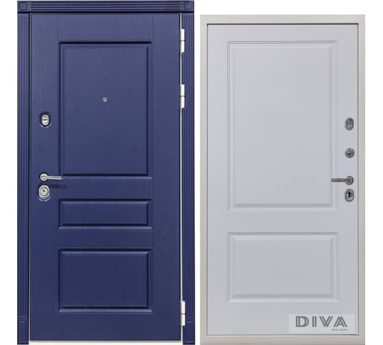 Дверь DIVA 45 2050x960 мм, правая, Роял синий - Д7 Белый Софт УТ-00071788