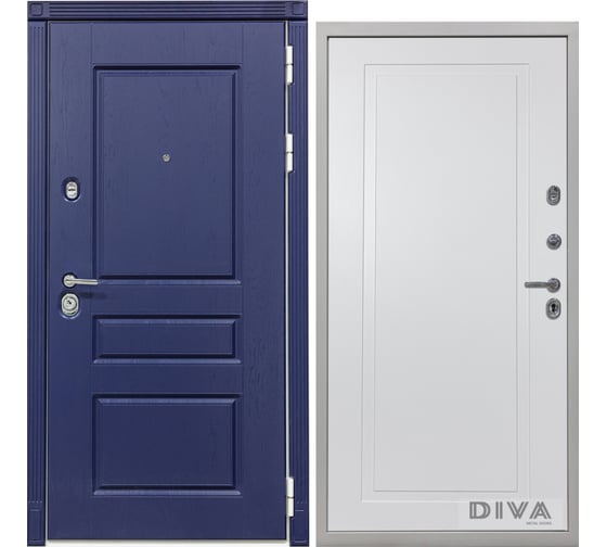 Дверь DIVA 45 2050x860 мм, правая, Роял синий - Н10 Белый Софт УТ-00074137