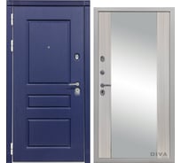Дверь DIVA 45 зеркало, 2050x860 мм, левая, Роял синий - Д15 Сандал белый УТ-00075190