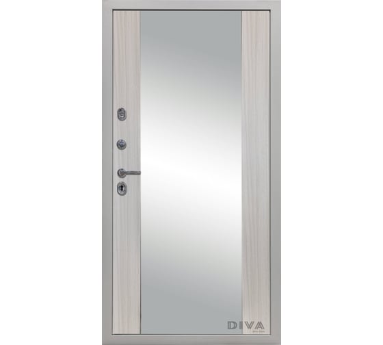 Дверь DIVA 45 зеркало, 2050x860 мм, левая, Роял синий - Д15 Сандал белый УТ-00075190