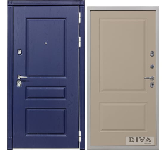 Дверь DIVA 45 2050x60 мм, правая, Роял синий - Д7 Софт Шампань УТ-00075145