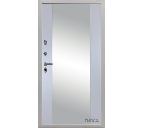 Дверь DIVA 45 зеркало, 2050x860 мм, левая, Роял синий - Д15 Силк маус УТ-00075193