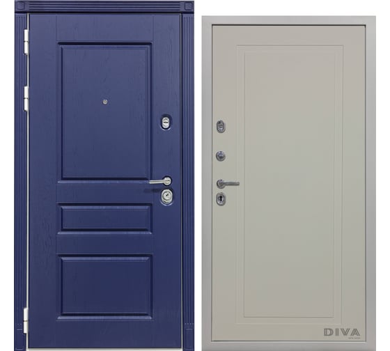 Дверь DIVA 45 2050x860 мм, левая, Роял синий - Н10 Софт Шампань УТ-00075164