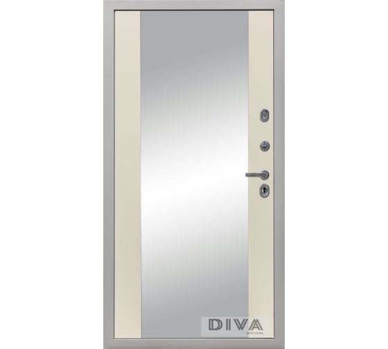 Дверь DIVA 45 зеркало, 2050x960 мм, правая, Роял синий - Д15 Софт Шампань УТ-00075202