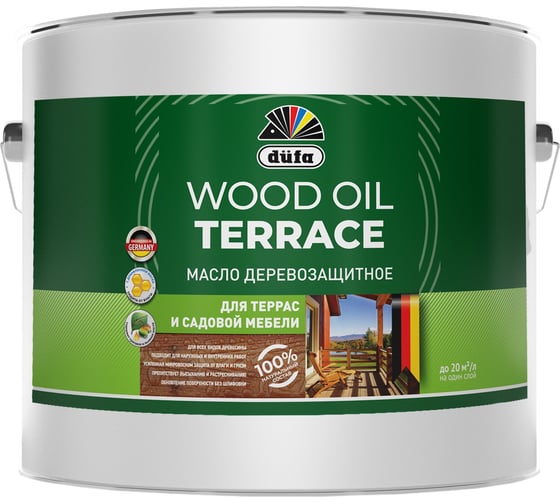 Деревозащитное масло Dufa Wood OIL Terraсe серый, 9 л МП00-011525