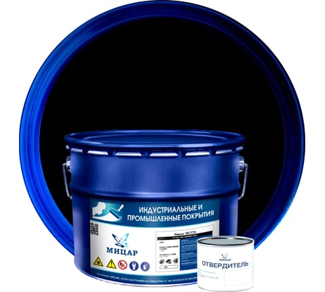 Эмаль Мицар ЭП-773 10 кг + 0.2 кг, черная УТ000013143