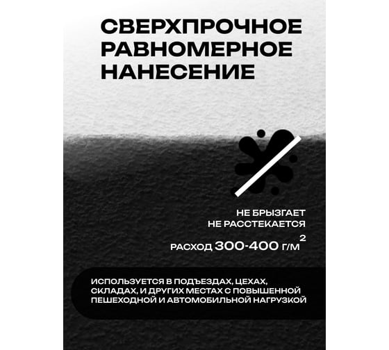 Краска для бетонных полов ГРИДА АК15 акриловая эмаль, черная, 4 кг 00-00000115