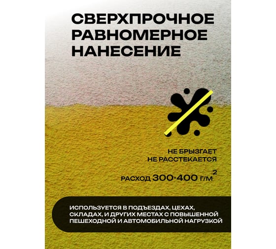 Краска для бетонных полов ГРИДА АК15, акриловая эмаль, желтая, 15 кг 4821