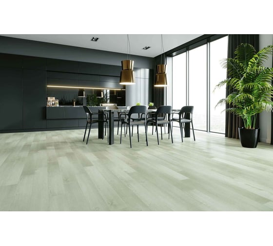 Замковое напольное покрытие Home Expert Natural Дуб Северный ветер, 1220x150x3.5 мм, 0,3 мм, фаска, 12 шт. уп. 1202/2179-12