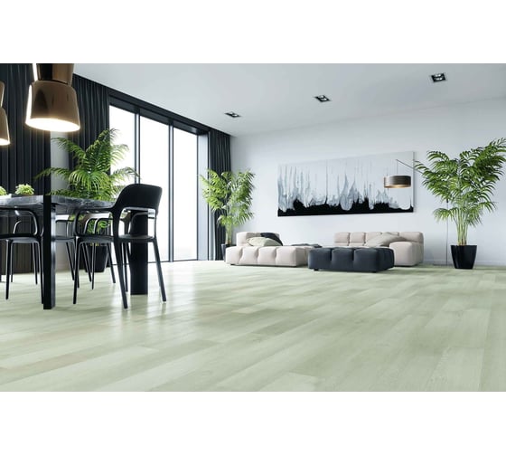 Замковое напольное покрытие Home Expert Natural Дуб Северный ветер, 1220x150x3.5 мм, 0,3 мм, фаска, 12 шт. уп. 1202/2179-12