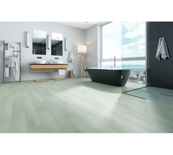 Замковое напольное покрытие Home Expert Natural Дуб Ледяной замок, 1220x150x3.5 мм, 0,3 мм, фаска, 12 шт. уп. 943-07
