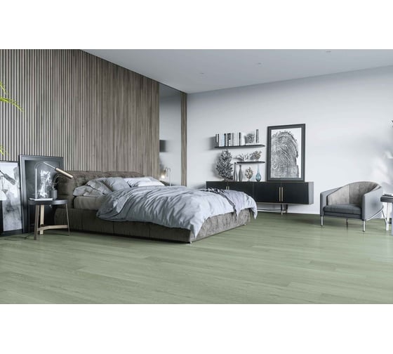 Замковое напольное покрытие Home Expert Natural Дуб Густой туман, 1220x150x3.5 мм, 0,3 мм, фаска, 12 шт. уп. 2106-12