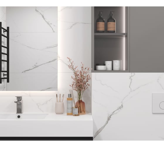 Керамогранит LAPARET mars grey белый 60x60 см., уп. 1,44 м2., 4 шт. в уп х9999295350