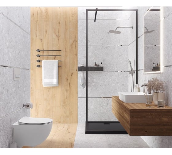 Керамогранит LAPARET Matrix светло-серый матовый 60x120, уп.1,44 м2, (в уп. 2 штуки) х9999300679