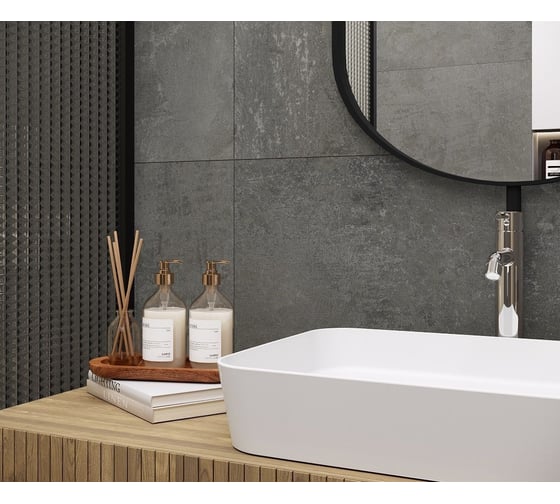 Керамогранит LAPARET smart gris серый 60x119,5 см., матовый структурный, в упаковке 2,151 м2., (3 шт/упак) х9999297783