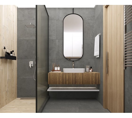Керамогранит LAPARET smart gris серый 60x119,5 см., матовый структурный, в упаковке 2,151 м2., (3 шт/упак) х9999297783