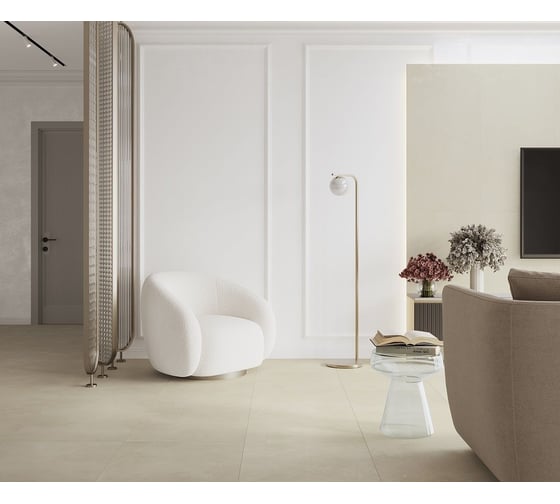 Керамогранит LAPARET evolution crema кремовый 60x119,5 см., матовый карвинг, в упаковке 2,151 м2., (3 шт/упак) х9999297765