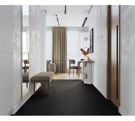 Керамогранит LAPARET evolution nero чёрный 60x60 см., матовый карвинг, в упаковке 1,8 м2., (5 шт/упак) х9999297797
