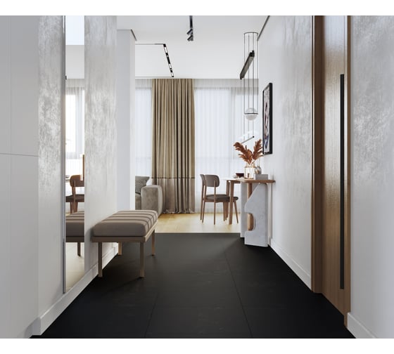 Керамогранит LAPARET evolution nero чёрный 60x119,5 см., матовый карвинг, в упаковке 2,151 м2., (3 шт/упак) х9999297773