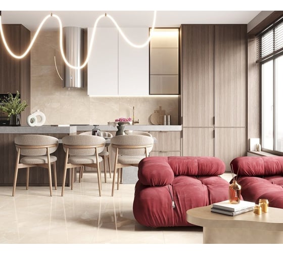 Керамогранит LAPARET carnico beige бежевый полированный 60x60 см. 1,44 м2 (в упаковке 4 плитки) х9999294571