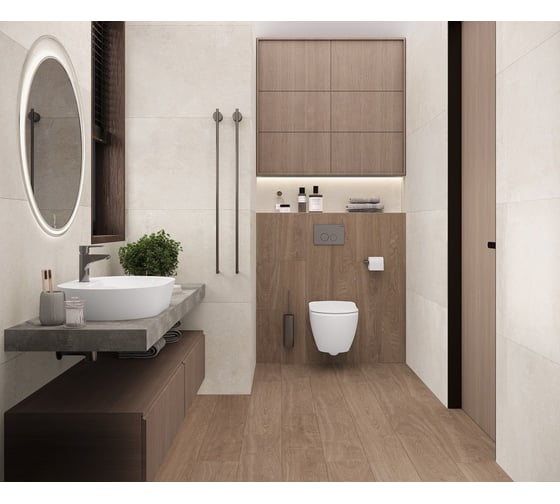Керамогранит LAPARET smart marfil бежевый 60x119,5 см., матовый структурный, в упаковке 2,151 м2., (3 шт/упак) х9999297779