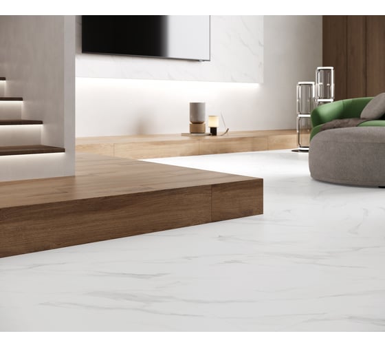 Керамогранит LAPARET swizer white белый матовый 60x60 см., уп. 1,44 м2., 4 шт. в уп х9999295366