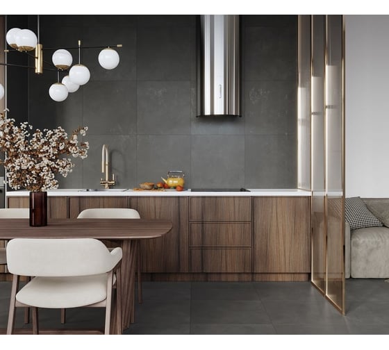 Керамогранит LAPARET evolution gris серый 60x119,5 см., матовый карвинг, в упаковке 2,151 м2., (3 шт/упак) х9999297771