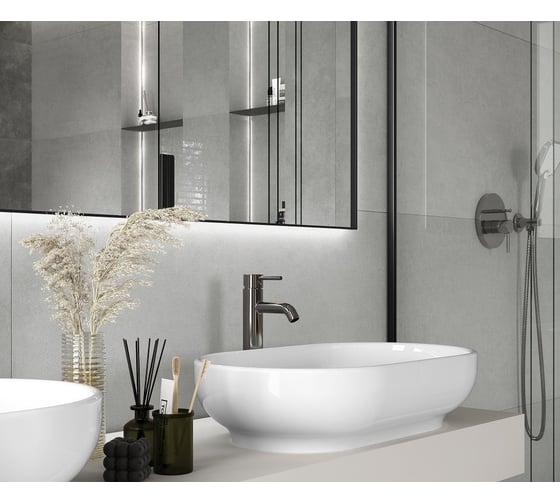 Керамогранит LAPARET techno gris серый 60x60 см., матовый карвинг, в упаковке 1,8 м2., (5 шт/упак) х9999297809