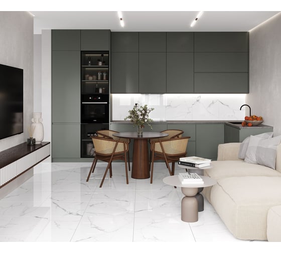 Керамогранит LAPARET pristine white белый 60x60 см., уп. 1,44 м2., 4 шт. в уп х9999295358
