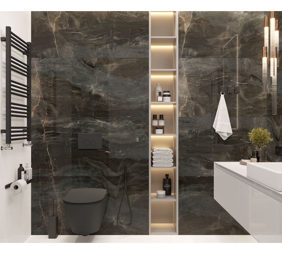 Керамогранит LAPARET stellar wind темно-серый 60x60 см., уп. 1,44 м2., 4 шт. в уп х9999294599