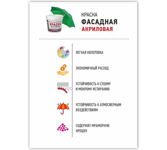 Фасадная краска МОЯ КРАСКА водно-дисперсионная, 3 кг 15619