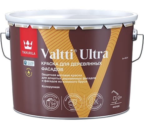 Краска для деревянных фасадов Tikkurila VALTTI ULTRA A мат 9л 700014130