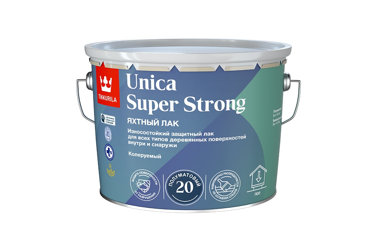 Универсальный лак Tikkurila UNICA SUPER STRONG EP п/мат 9л 700014013 -  выгодная цена, отзывы, характеристики, фото - купить в Москве и РФ