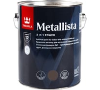 Краска по ржавчине 3 в 1 Tikkurila metallista коричневая, 2.3 л 259162 700014090