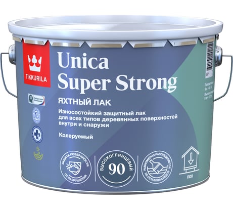 Универсальный лак Tikkurila UNICA SUPER STRONG EP в/гл 9л 700014010