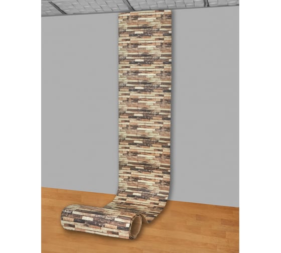 Мягкая самоклеящаяся 3d панель LAKO рулон "деревянная кладка 12", 70x600 см, толщина 6 мм LKD-16-05-AD36-RU