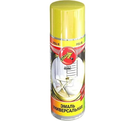 Универсальная эмаль Poli-R желтая RAL 1018, аэрозоль, 520 мл 15709 15706