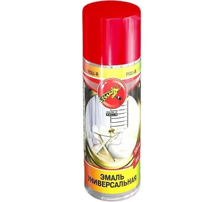 Универсальная эмаль Poli-R красная RAL3020, аэрозоль, 520 мл 15699