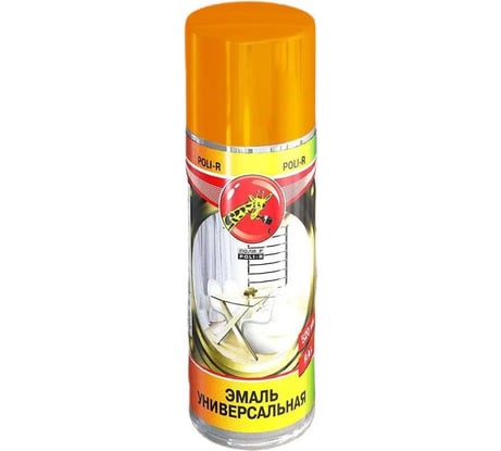 Универсальная эмаль Poli-R оранжевая RAL 2004, аэрозоль, 520 мл 16653