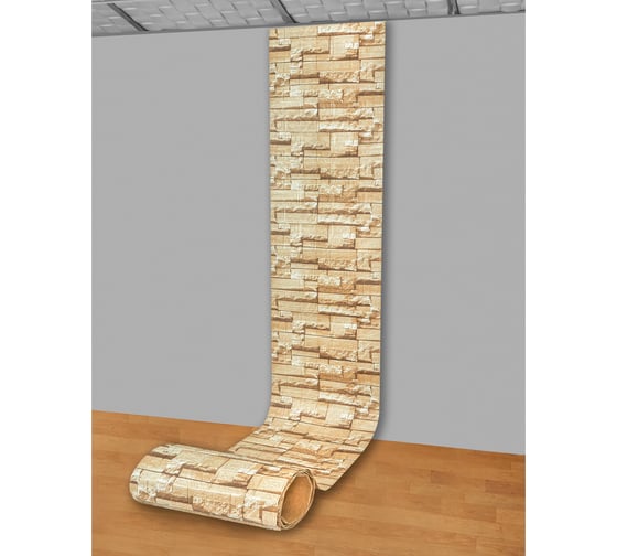 Мягкая самоклеящаяся 3d панель LAKO рулон "каменная кладка 26" 70x600 см, толщина 6 мм LKD-16-05-FC71-RU