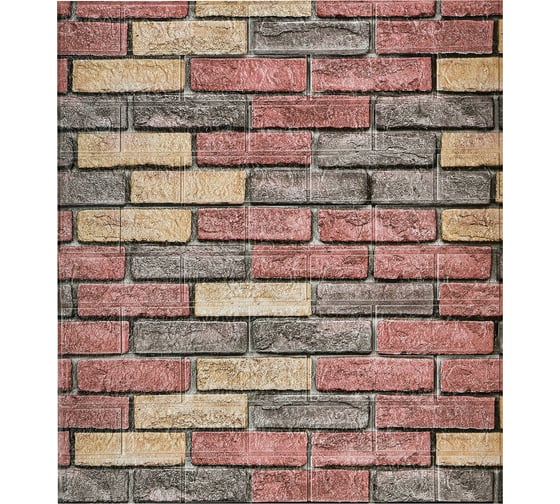 Мягкая самоклеящаяся 3d панель LAKO рулон "кирпичная кладка 15" 70x600 см, толщина 6 мм LKD-16-05-FC98-RU