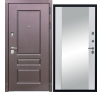 Дверь DIVA STR МХ-27 зеркало, 2050x960 мм, правая, Крафтовый дуб - Д15 Белый софт УТ-00079937