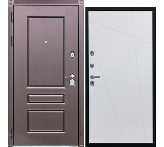 Дверь DIVA STR МХ-27 2050x860 мм, левая, Крафтовый дуб - Д11 Белый софт УТ-00079888