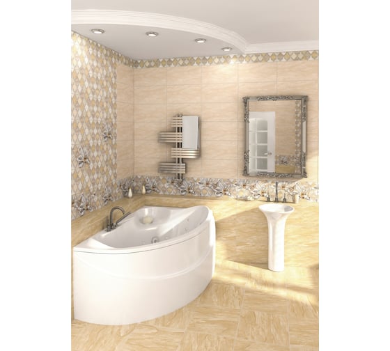 Бордюр Beryoza Ceramica ФК Дубай светло-бежевый, 115x500x8 мм, 1 шт. ТГ-00003943