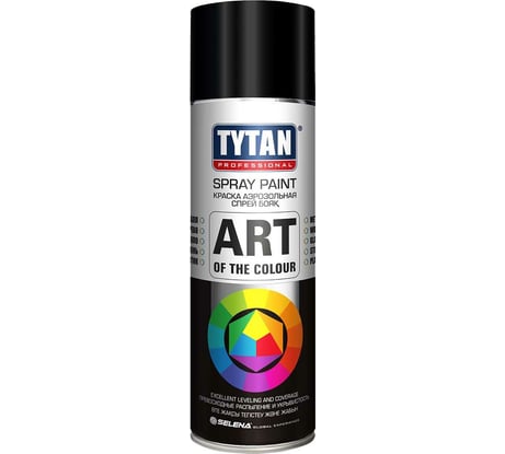 Аэрозольная краска Tytan PROFESSIONAL ART OF THE COLOUR RAL9004, черная матовая 400мл 93885 54023