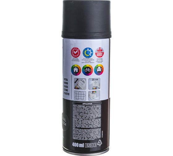 Аэрозольная краска Tytan PROFESSIONAL ART OF THE COLOUR RAL9004, черная матовая 400мл 93885 54023
