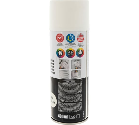 Аэрозольная краска Tytan PROFESSIONAL ART OF THE COLOUR RAL9003M, белая матовая 400мл 61331 54025